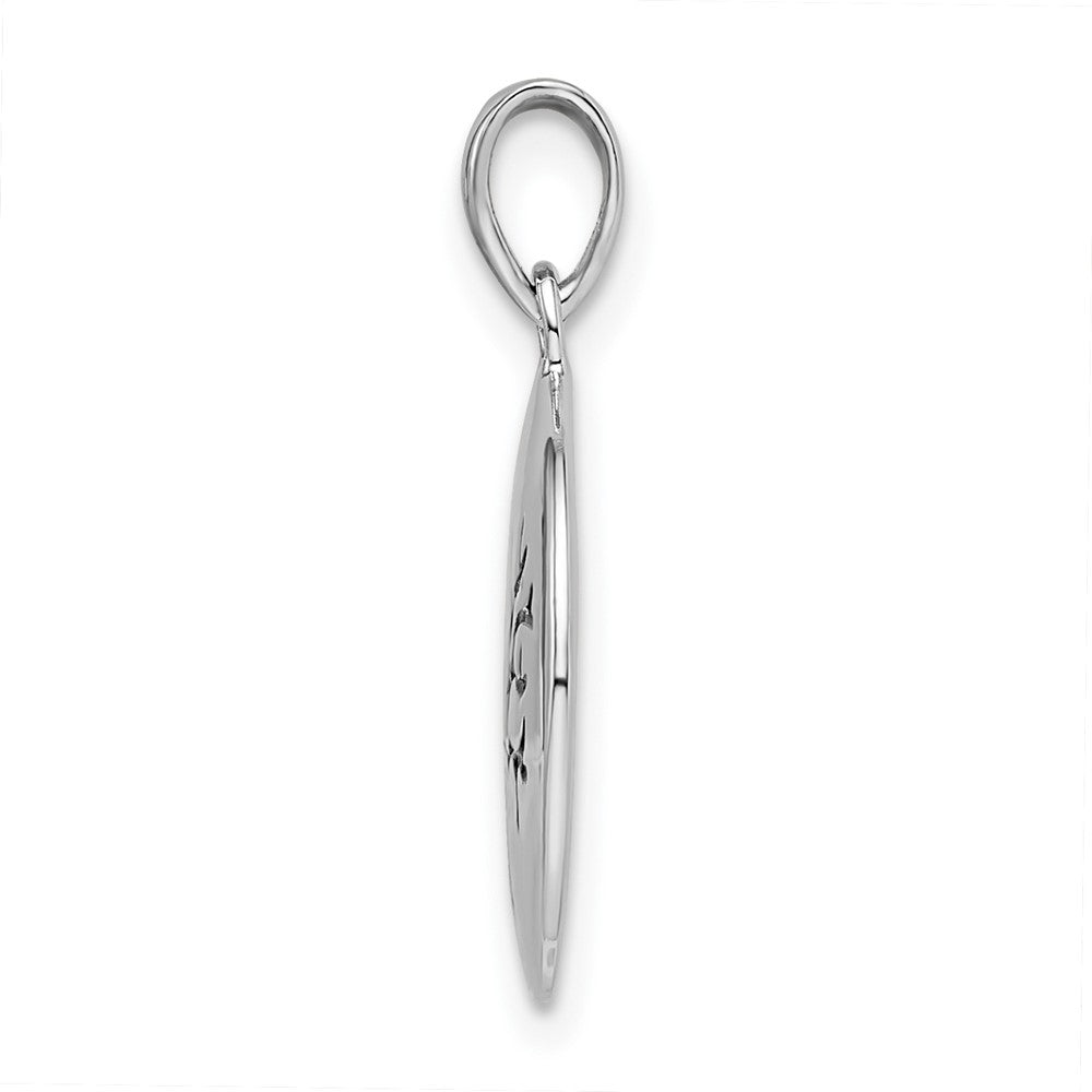 Sterling Silver Rhodium-plated Oxidized Circle Tree Pendant