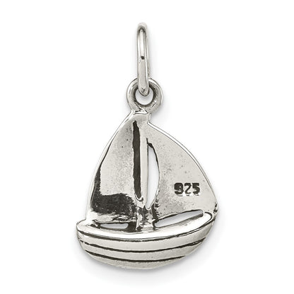 Sterling Silver Polished Sailboat Pendant