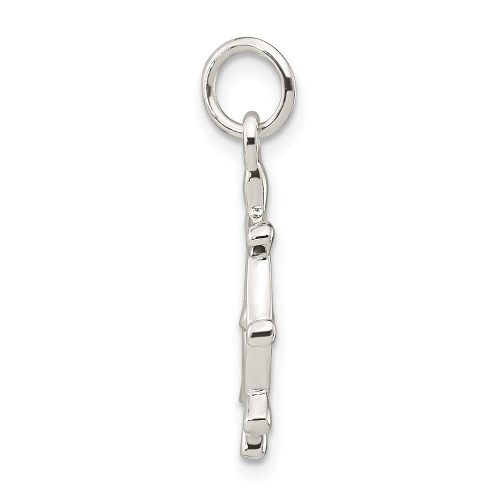 Sterling Silver Polished Ship's Wheel Pendant