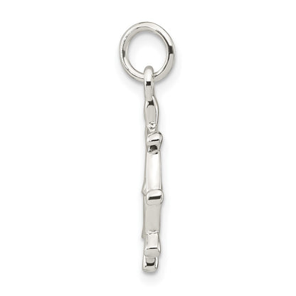 Sterling Silver Polished Ship's Wheel Pendant