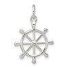 Sterling Silver Polished Ship's Wheel Pendant