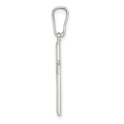 Sterling Silver Polished and Satin Center Latin Cross Pendant