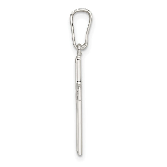 Sterling Silver Polished and Satin Center Latin Cross Pendant