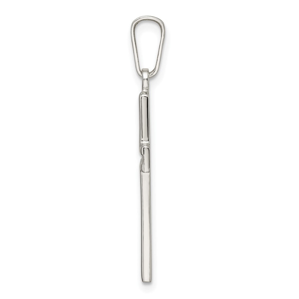 Sterling Silver Polished and Satin Latin Cross Pendant