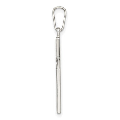 Sterling Silver Polished and Satin Latin Cross Pendant