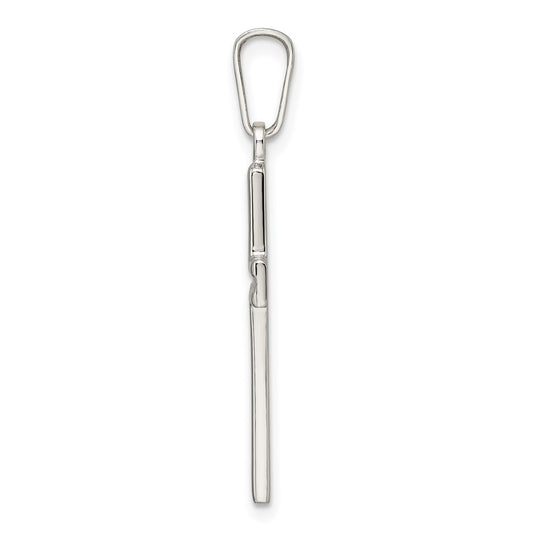 Sterling Silver Polished and Satin Latin Cross Pendant