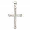 Sterling Silver Polished Twisted Hollow Latin Cross Pendant