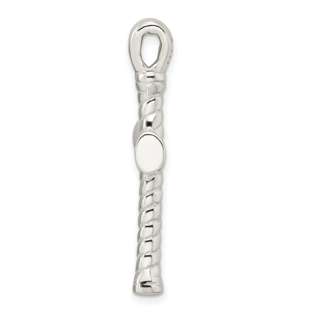 Sterling Silver Polished Twisted Hollow Large Latin Cross Pendant