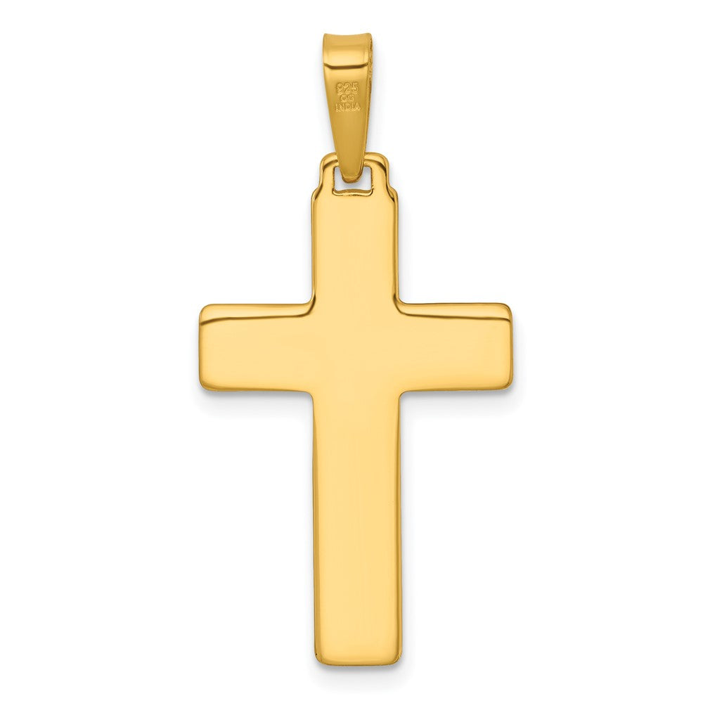 Sterling Silver Polished w/Lines Latin Cross Pendant