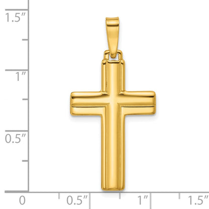 Sterling Silver Polished w/Lines Latin Cross Pendant