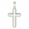 Sterling Silver Polished w/Edge Lines Latin Cross Pendant