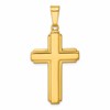 Sterling Silver Gold-tone Polished and Grooved Cross Pendant