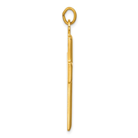 Sterling Silver Gold-plated Polished and Satin Cross Pendant
