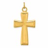 Sterling Silver Gold-plated Polished and Satin Cross Pendant