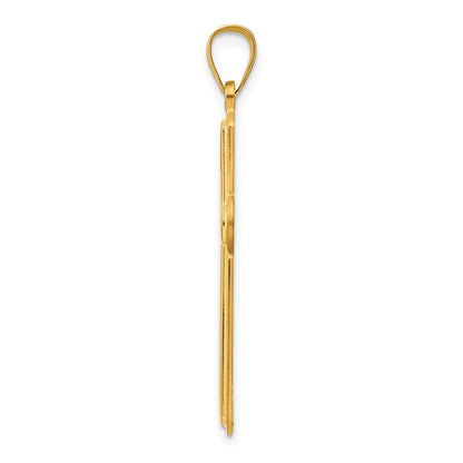 Sterling Silver Gold-tone Polished Solid Cross Pendant