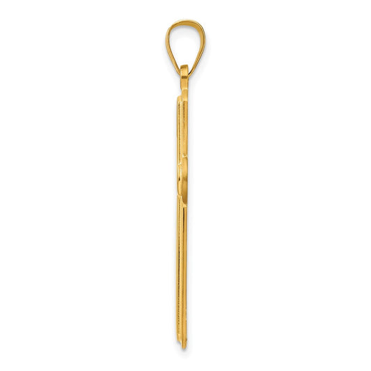Sterling Silver Gold-tone Polished Solid Cross Pendant