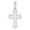 Sterling Silver Polished Fleur de Lis Cross Pendant