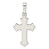 Sterling Silver Polished Fleur de Lis Cross Pendant