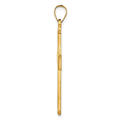 Sterling Silver Gold-tone Polished Solid Cross Pendant