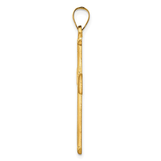 Sterling Silver Gold-tone Polished Solid Cross Pendant