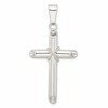 Sterling Silver Polished X Center Hollow Tube Cross Pendant