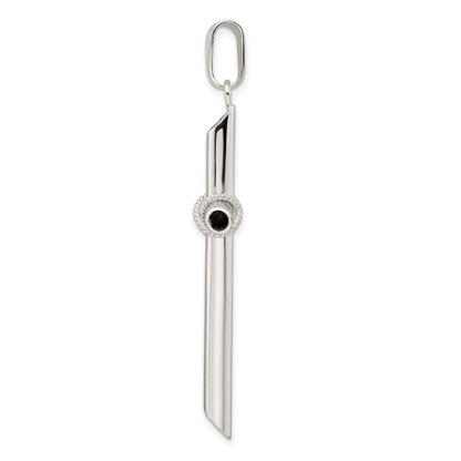 Sterling Silver Polished X Center Large Hollow Tube Cross Pendant