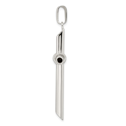 Sterling Silver Polished X Center Large Hollow Tube Cross Pendant