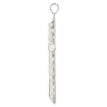 Sterling Silver Polished and Texture Tube Cross Pendant