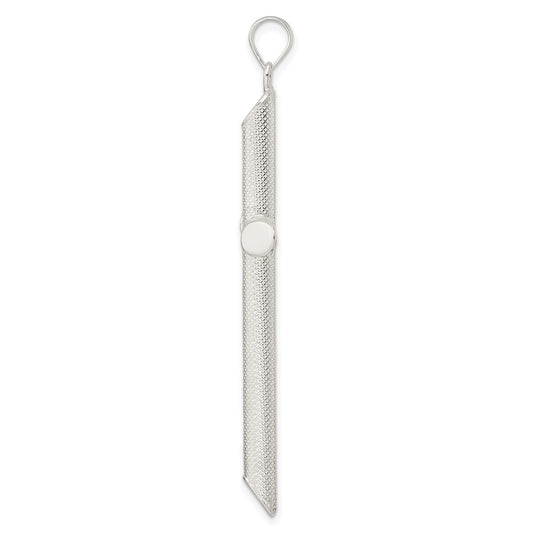 Sterling Silver Polished and Texture Tube Cross Pendant