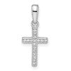 Sterling Silver Rhodium-plated CZ Cross Pendant