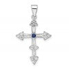 Sterling Silver Rhodium-plated CZ Cross Pendant