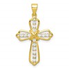 Sterling Silver Gold-plated CZ Cross Pendant