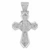 Sterling Silver Rhodium-plated Polished CZ Cross Pendant