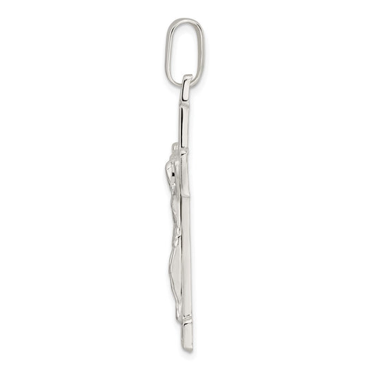 Sterling Silver Polished Crucifix Pendant