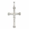 Sterling Silver Polished w/Rope Ends Hollow Crucifix Pendant