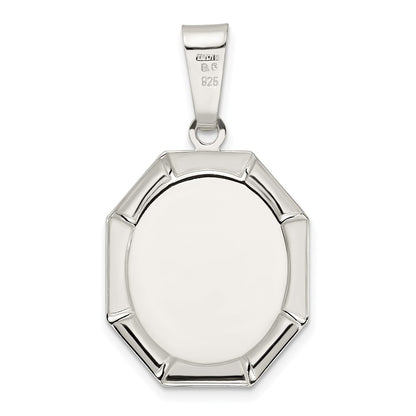 Sterling Silver Rhodium-plated Satin Raphael Angel Pendant