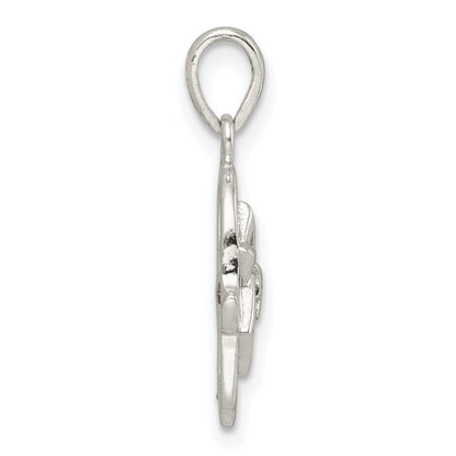 Sterling Silver Polished Chai in Star of David Hamsa Pendant