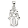 Sterling Silver Polished Chamseh w/Star of David Pendant