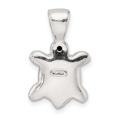 Sterling Silver Polished & Textured Turtle Pendant