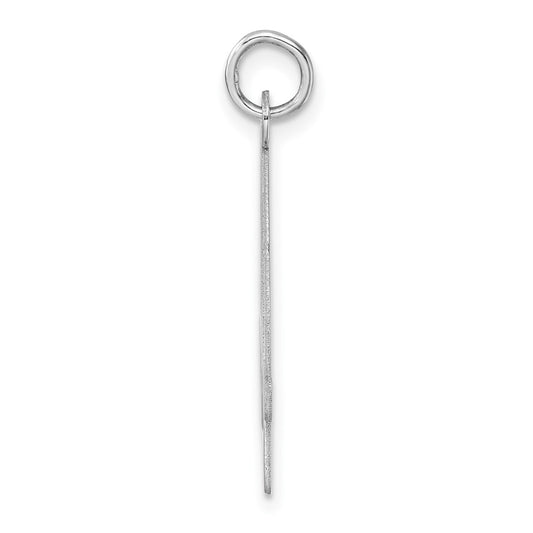 Large Sterling Silver Rhodium-plated Script Letter A Initial Charm