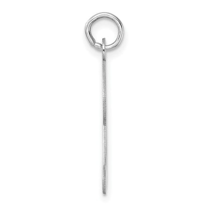 Large Sterling Silver Rhodium-plated Script Letter D Initial Charm