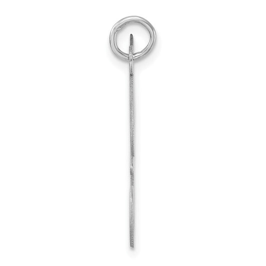 Large Sterling Silver Rhodium-plated Script Letter F Initial Charm