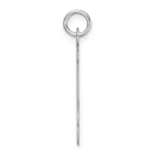 Large Sterling Silver Rhodium-plated Script Letter J Initial Charm