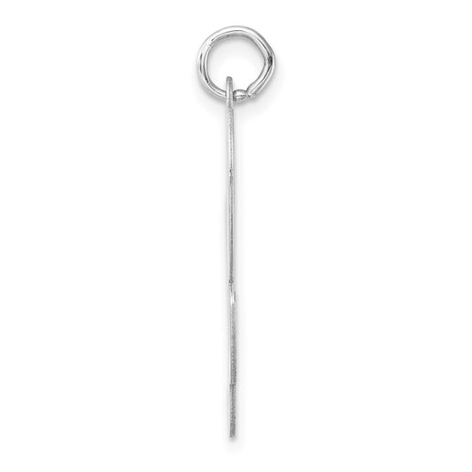 Large Sterling Silver Rhodium-plated Script Letter L Initial Charm