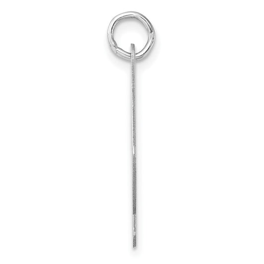 Large Sterling Silver Rhodium-plated Script Letter N Initial Charm