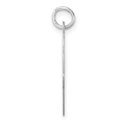 Large Sterling Silver Rhodium-plated Script Letter O Initial Charm