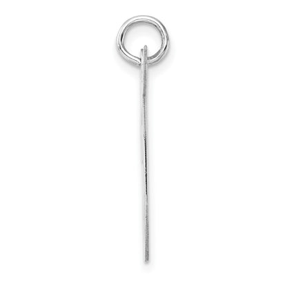 Large Sterling Silver Rhodium-plated Script Letter T Initial Charm