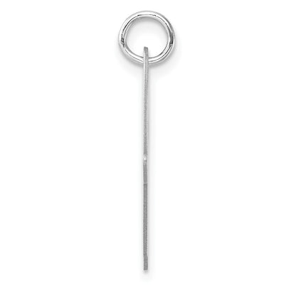 Large Sterling Silver Rhodium-plated Script Letter W Initial Charm