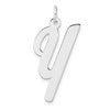 Large Sterling Silver Rhodium-plated Script Letter Y Initial Charm