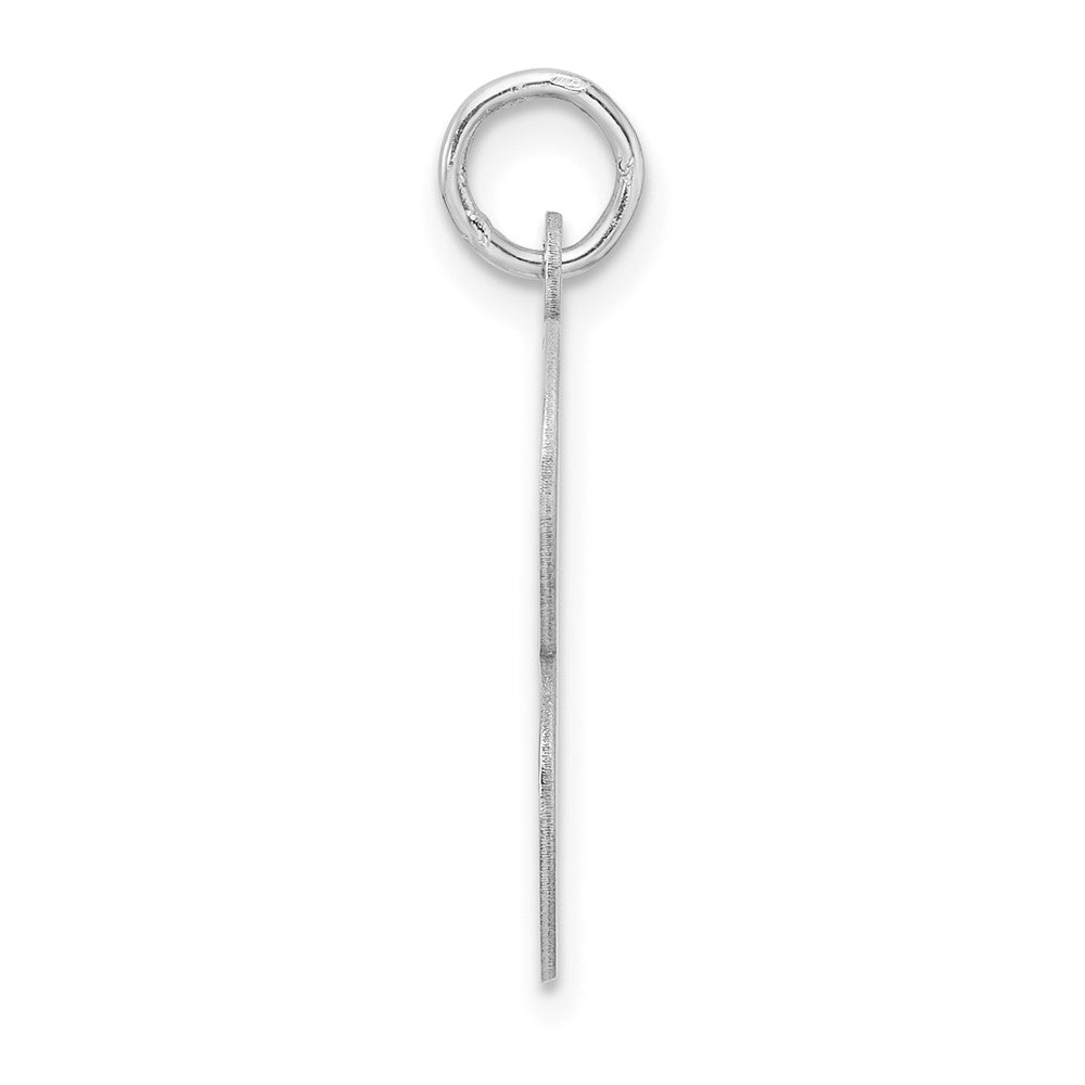 Large Sterling Silver Rhodium-plated Fancy Script Letter B Initial Charm
